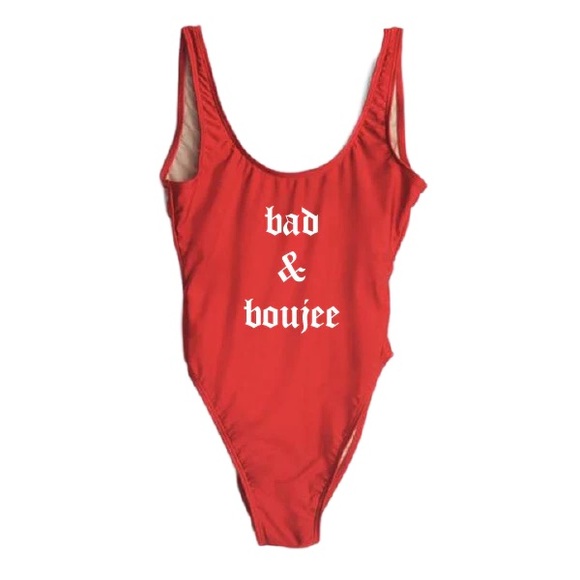 NWT Ravesuits One Piece Red Bathing Suit Swimsuit Bad and Boujee M/L - Picture 1 of 12